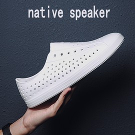 nativespeaker洞洞鞋男夏季情侣，防滑个性沙滩，塑料凉拖运动透气雨