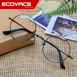 纯钛复古眼镜框男光学近视圆眼镜架装饰镜架女休闲气质E8018