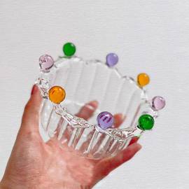 高硼硅玻璃碗创意仙女碗宝珠酸奶碗耐热玻璃ins水果盘甜品碗