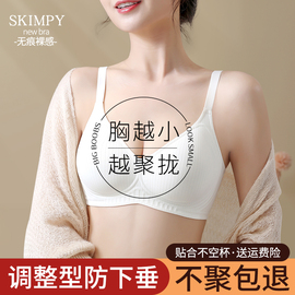 无痕内衣女小胸聚拢薄款提拉收副乳防下垂美背固定杯无钢圈，文胸罩(文胸罩)