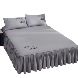 高端大气床罩床裙纯棉单件床垫保护套防尘罩全棉防滑单双人床盖围
