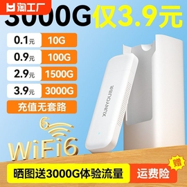 随身wifi移动无线wi-fi免插卡网络流量4g便携式通用纯上网卡托路由器宽带车载wilf上网宝不限信号充电