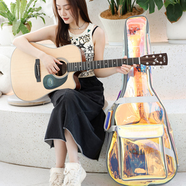透明激光镭射木吉他软包轻便时尚个性电吉他手提乐器包