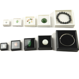 亚克力透明裸石盒彩宝戒面钻石展示塑料方珠宝饰品收纳盒道具包装