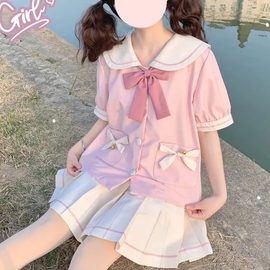 桃铃喵2024年夏季原创幼稚园可爱JK制服学院短袖水手套装