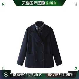 欧洲直邮woolrich23年sideline系列，女士蓝色羊毛混纺外套