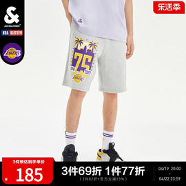 杰克琼斯夏季nba，联名湖人队潮流，时尚运动短裤休闲裤个性男装