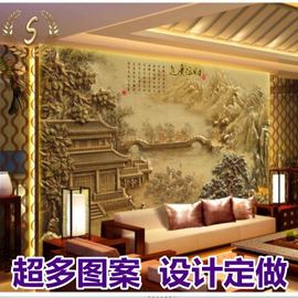 客厅电视背景墙瓷砖大理石微晶石中式欧式电视墙造型玄关壁画浮雕