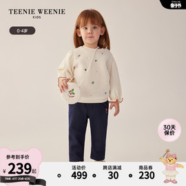 teenieweeniekids小熊童装，24年春女宝宝，仿羊羔绒套头卫衣