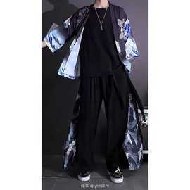 中式唐装改良汉服羽织中国风，道袍男古风仙气复古装和服开衫外套装