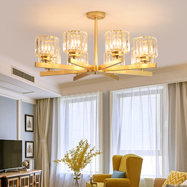北欧客厅吊灯水晶轻奢网红现代家用大气美式简约餐厅，卧室创意灯具