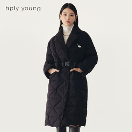 线上hply young女收腰西装式卡扣长羽绒服HDC42560021