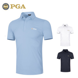 美国PGA 2024夏季高尔夫服装男装短袖T恤高尔夫polo衫 弹力面料