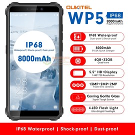 5.5寸OUKITEL WP5四核安卓9.0智能三防手机4+32联通4G双卡大电池