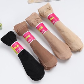 20双短丝袜女夏季超薄款黑色肉色袜子包芯丝中筒耐磨防勾丝天鹅绒