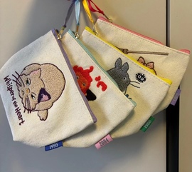 橡子共和国 宫崎骏动漫周边龙猫 刺绣帆布小包吉卜力收纳包零钱包