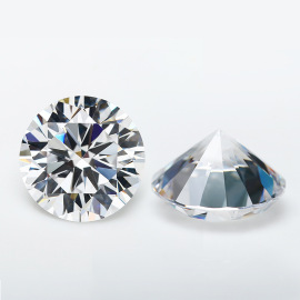 人工钻石培育钻石水晶钻粒莫桑钻裸石戒面4克拉10mm八心八箭切工