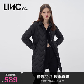 LINCCHIC金羽杰羽绒服女衬衫式轻薄中长款羽绒服女冬季Y22806370Y