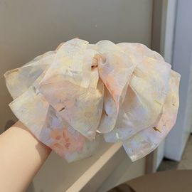 悠家蓬松感雪纺大蝴蝶结发夹设计感超仙女生发饰顶夹后脑勺夹头饰