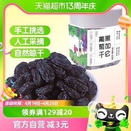 新边界新疆特产特级超大免洗黑加仑葡萄干400g罐装吐鲁番零食小吃