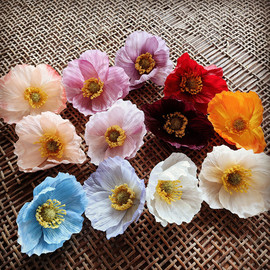 花海大世界diy手作素仿真花朵，婚庆汉服假花复古材料虞美人花朵