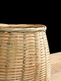 手工竹编采茶篓 大号 竹篮子 背篓 摘茶叶的篓子 塑料编织收纳筐