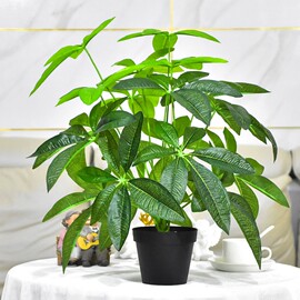 仿真绿植发财树叶假花盆栽室内外客厅家居装饰花槽隔断插花植物墙