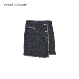 bread n butter秋冬不规则设计感百搭高腰毛呢显瘦半身裙