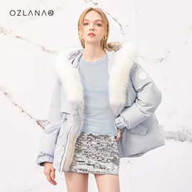 OZLANA狐狸毛羽绒服冬季鸭绒时尚保暖