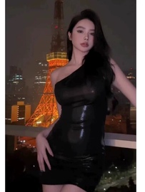 美式单肩辣妹INS黑色包臀短裙子紧身蹦迪亮皮多巴胺炸街连衣裙夏