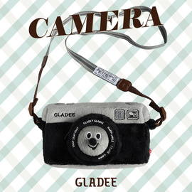 朴坊日本GLADEE复古相机斜挎毛绒背包可爱卡通送女生日小众礼物