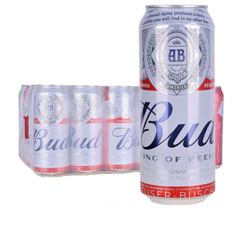 进口百威啤酒500ml*24罐Budweiser进口听装临期整箱