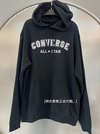 CONVERSE匡威秋冬款字母图案男女加绒连帽卫衣套头衫10025411-A01