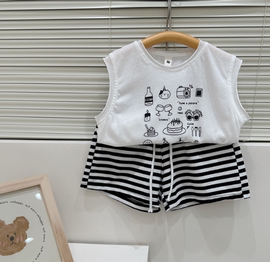 男童背心套装2023夏季韩系中小童儿童装宝宝t恤短裤两件套ins
