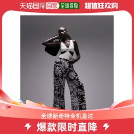 香港直邮潮奢 Topshop 女士 co-ord 小号雪纺抽象花朵单色裤子