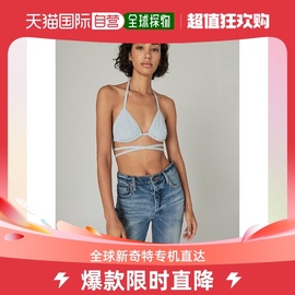 Lucky Brand 女式条纹文胸上衣浅蓝色 美国奥莱直发