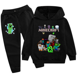 我的世界衣服男童长袖，连帽卫衣裤子，套装minecraft苦力怕上衣春秋t