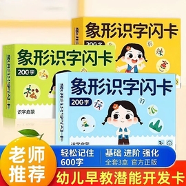 幼儿象形识字书卡片幼儿园宝宝，启蒙早教卡，2-6岁3看图认字闪卡认知