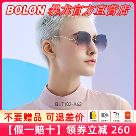 bolon暴龙太阳镜女士时尚蝶形，钻石切割墨镜，金属框潮眼镜潮bl7102