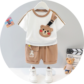 童装1-2-3-4岁男童短袖套装婴儿夏装6-7-8-9个月宝宝纯棉衣服