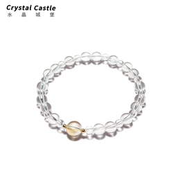 招财CrystalC天然黄水晶白水晶手链女生原创设计转运珠手串