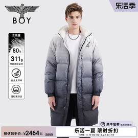 林海雪原boylondon秋冬情侣款外套，渐变保暖长款羽绒服n26004