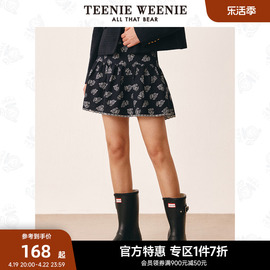 teenieweenie小熊奥莱印花半身裙，a字高腰短裙元气裙女春款