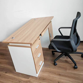 职员单人办公电脑桌1.4米带抽屉超大储物财务办公桌椅家用写字台