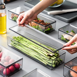 冰箱长方形透明收纳盒蔬菜，面条水果盒子带盖密封盒，食品级保鲜盒