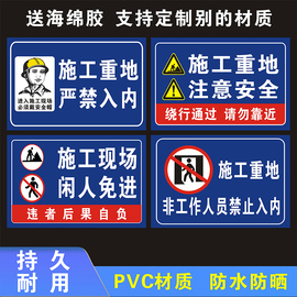 施工重地非工作人员请勿进入注意安全闲人免进前方施工禁止进入禁止停车减速慢行禁止通行请绕行当心落物