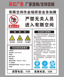 作业安全告知牌PVC标示牌安全提示牌安全警示标语禁止标志可定制