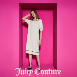 juicycouture橘滋女装，少女时代绣花翻领，针织连衣裙