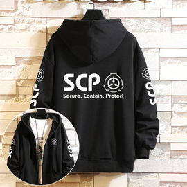 scp基金会衣服连帽开衫卫衣，秋冬季动漫周边scp机动特遣队外套