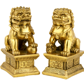 铜狮子摆件北京狮大小号，中式门口家居，装饰品动物工艺
